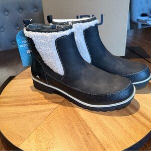 Jambu Water-Resistant Black and White Boots